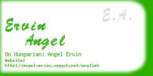 ervin angel business card